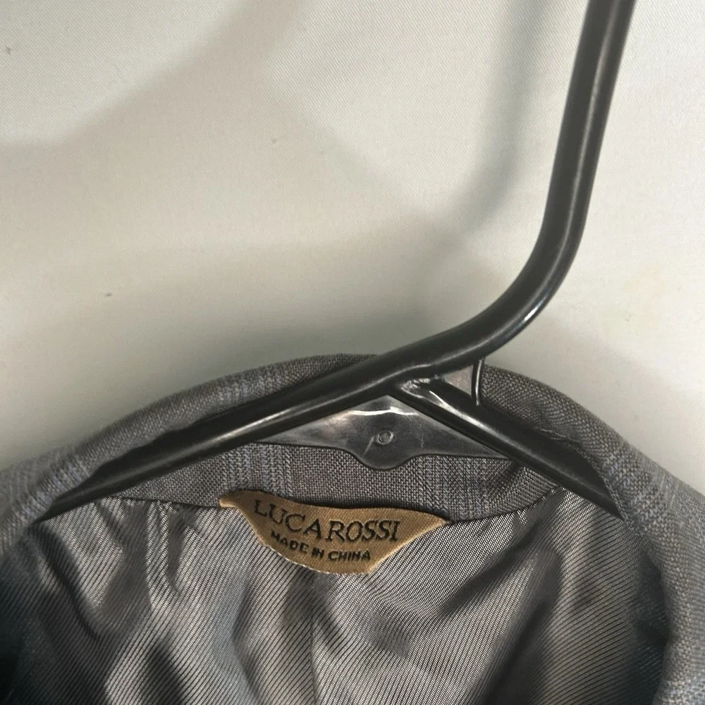 Luca Rossi Italia‎ 40S Gray Plaid Sport Coat Blazer Super 150s 3 Button
